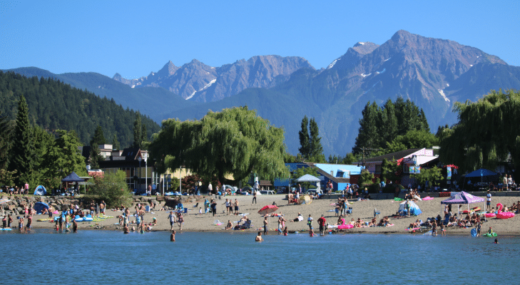 Harrison Hot Springs Beach and Buildings