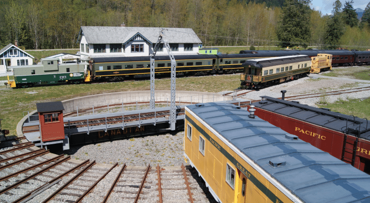 Trains Outside the Railway Museum of BC