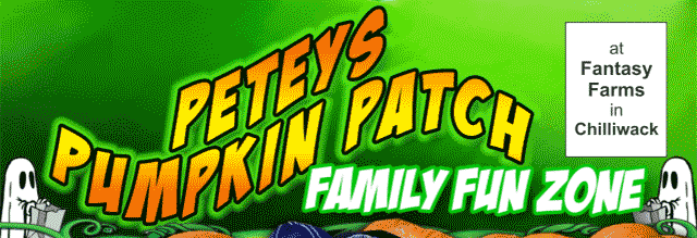 Peteys Pumpkin Patch at Fantasy Farms Banner Ad