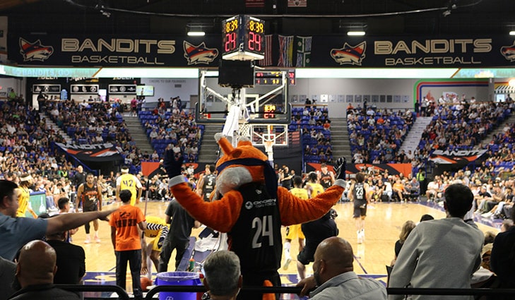 Vancouver Bandits Game Crowd and Mascot